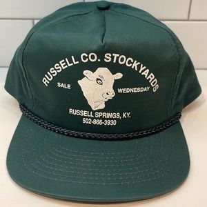 Russell Co Stockyards ball cap hat snap back